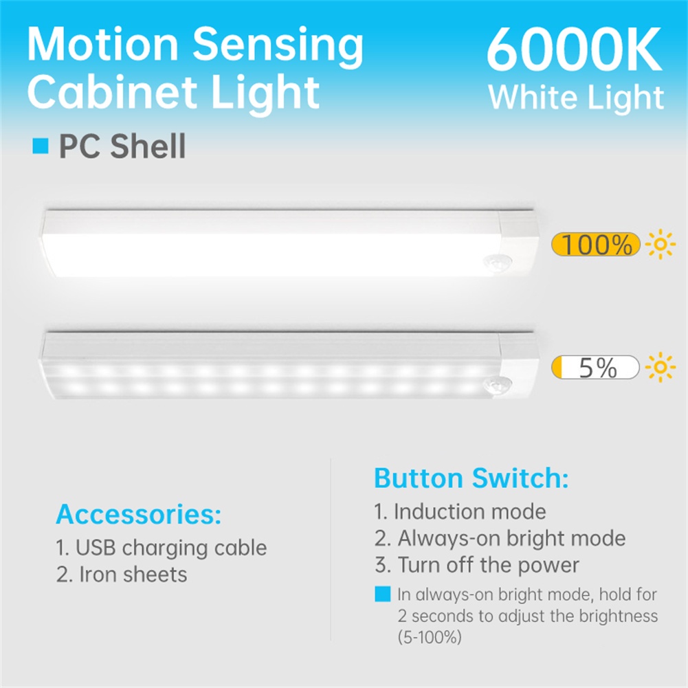 Đèn LED Không Dây Cảm Biến Chuyển Động Ban Đêm Đa Ứng Dụng Cho Nhà Bếp Phòng Ngủ Cầu Thang