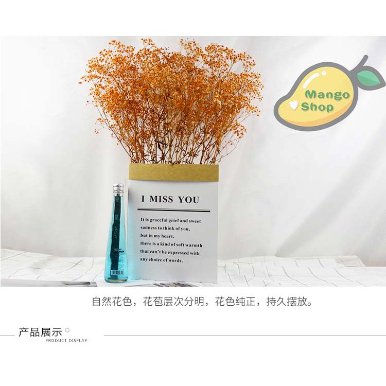 Túi giấy Kraft I MISS YOU nhiều màu trang trí chụp ảnh ( túi giấy decor cửa hàng, chụp ảnh lookbook )