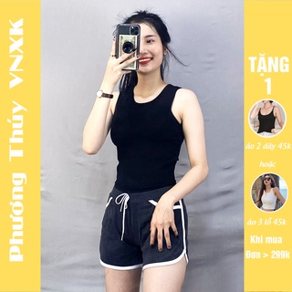 Quần short thể thao nữ PHƯƠNG THÚY VNXK - quần tập gym thể thao chất cotton siêu mát
