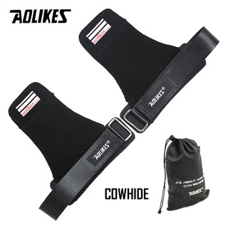 Miếng đệm lót tay da bò kết hợp quấn bảo vệ cổ tay Aolikes TC-7639 tập Gym, tập tạ, tập xà đơn