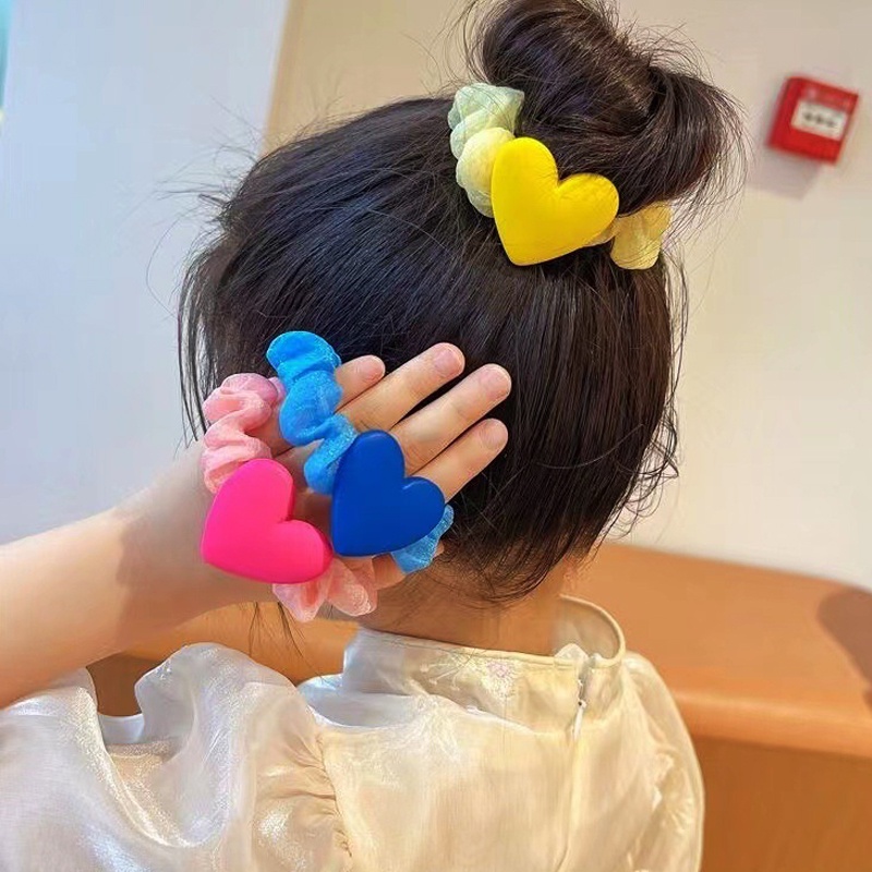 Dây Buộc Tóc Cao Su Bọc Vải Voan Màu Kẹo Ngọt Phong Cách Hàn Quốc Dễ Thương Dành Cho Bé Gái