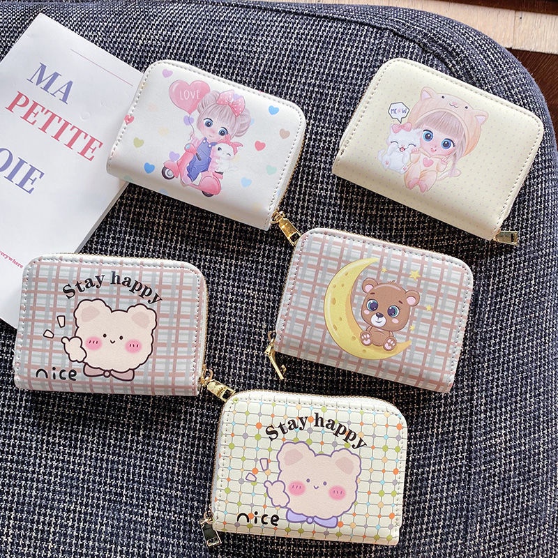 Ví đựng thẻ nhiều ngăn cỡ lớn in họa tiết hoạt hình đáng yêu chống khử từ