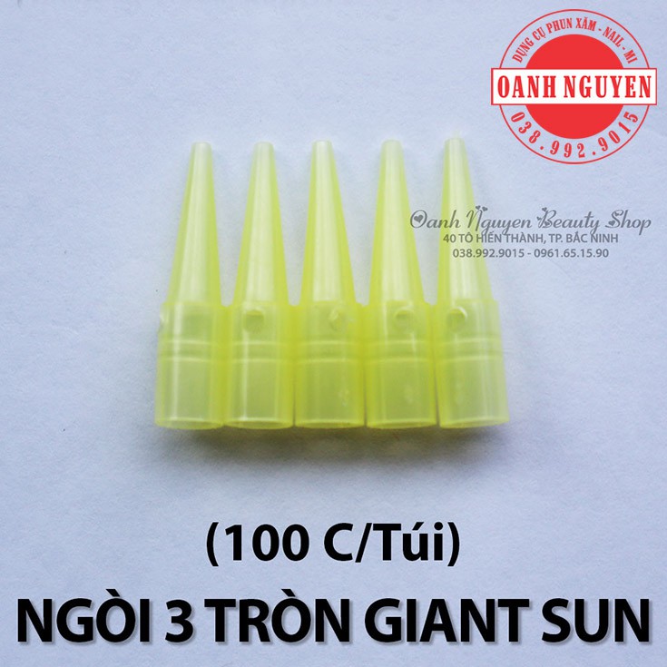 Ngòi Nhựa Máy Giant Sun Đài Loan 1, 3 tròn, 7 dẹt (100 chiếc/túi)