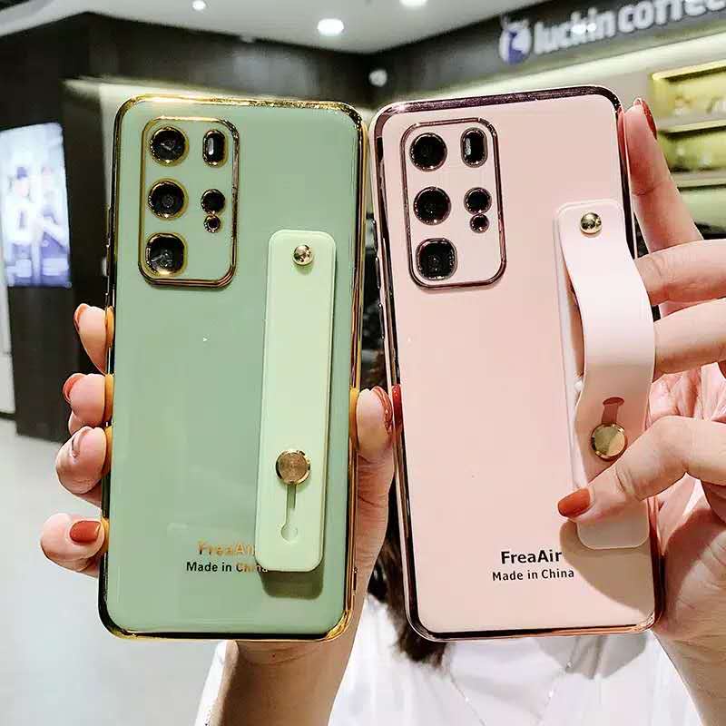 Ốp Điện Thoại Dẻo Mạ 6D Kèm Dây Đeo Tay Cho Xiaomi Redmi 10C 10 Note 11 11S 10 10S 9A 9T 9C Poco M3 X3 M4 X4 Pro 4G 5G