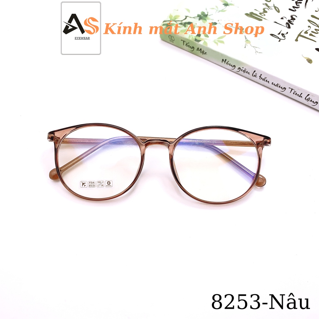 Gọng kính mắt tròn chất liệu nhựa kiểu dáng thời trang sang trọng 8253