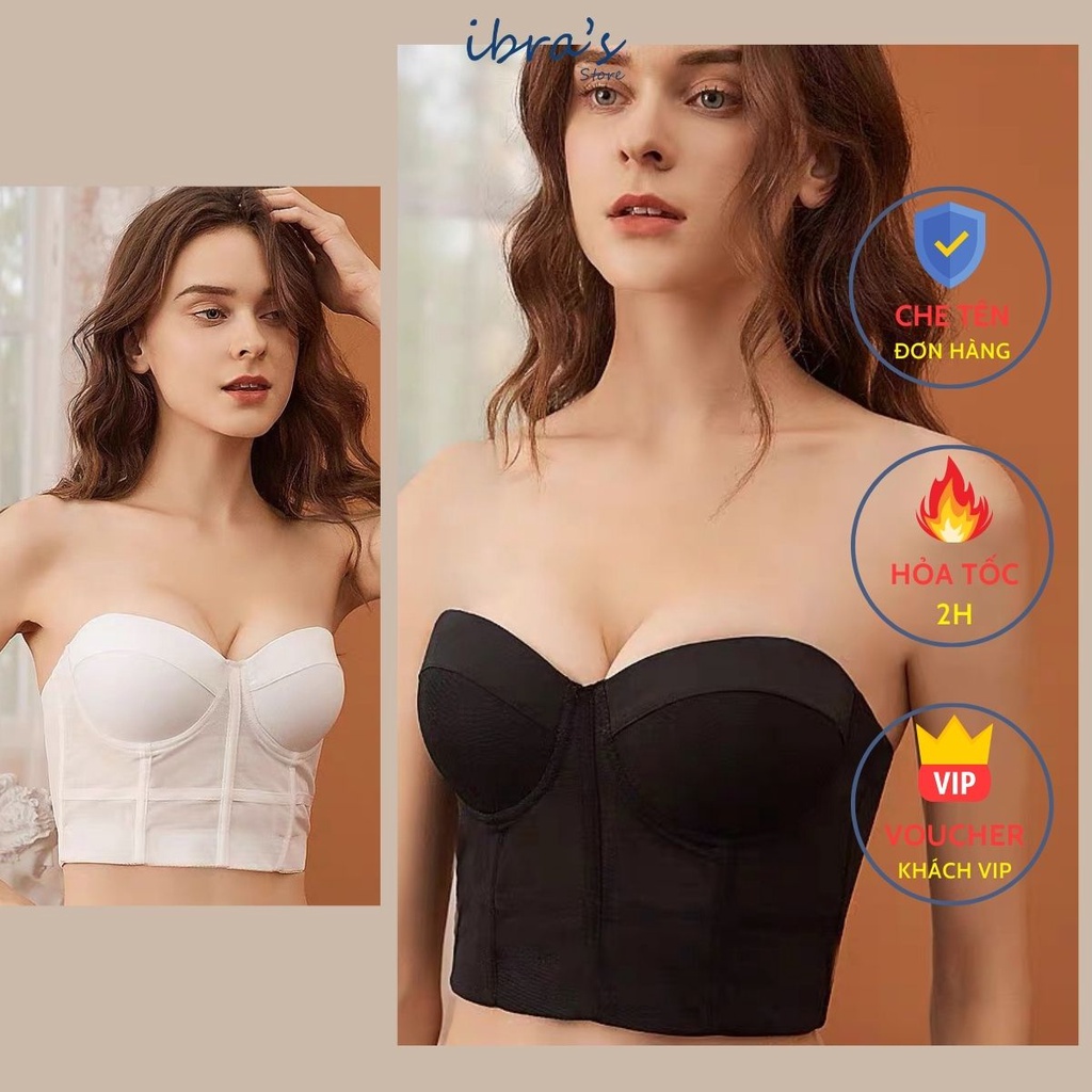 Áo Nâng Ngực Không Dây iBRA's tạo khe Sexy Corset Cao Cấp có Gọng đệm mút mỏng Áo Lót Bra nữ mặc trong vest gợi cảm br2