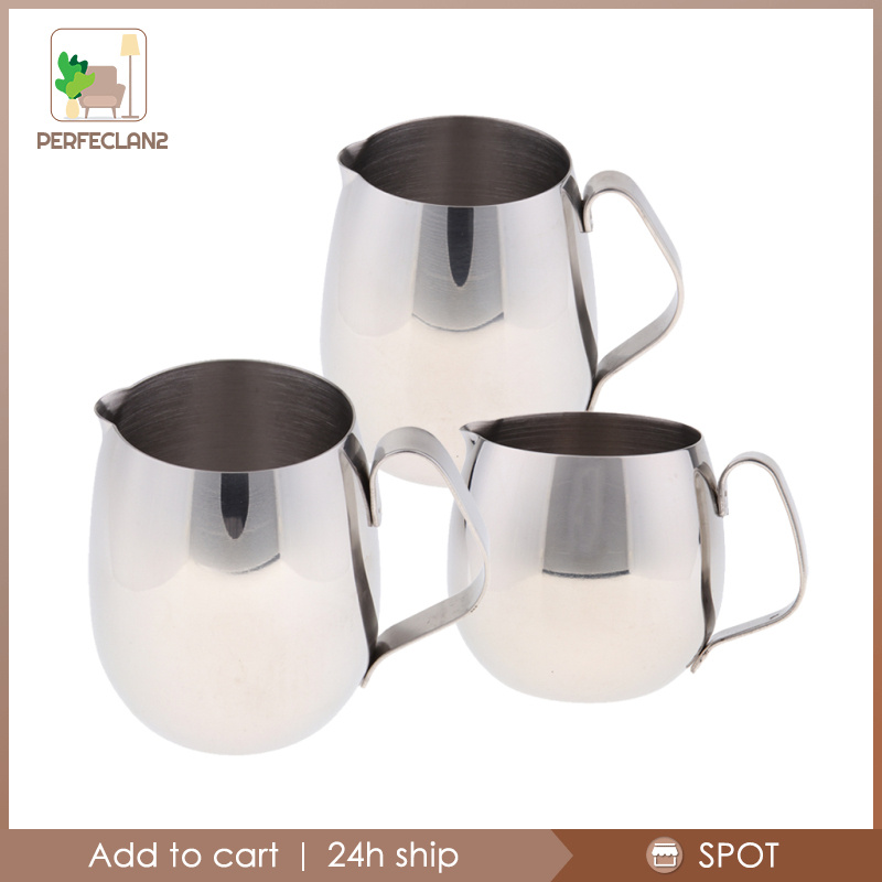 [PERFECLAN2]Espresso Milk Frothing Pitcher Stainless Steel Latte Art Coffee Jug 300ml