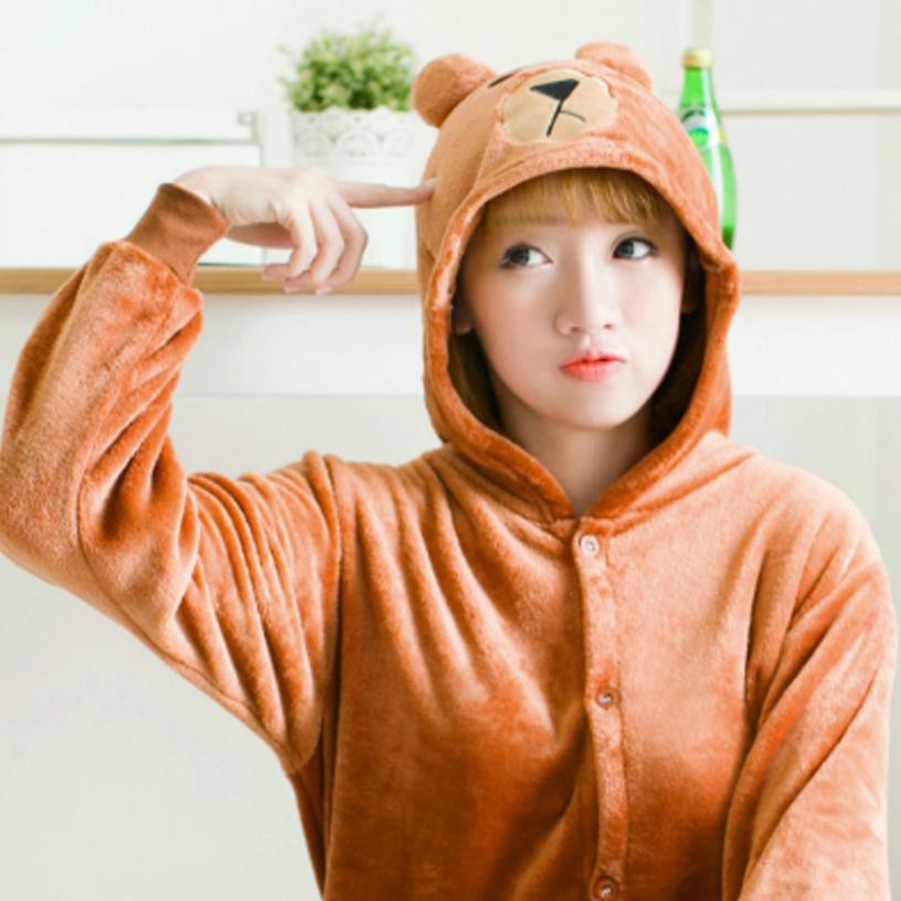 Bộ Đồ Thú Gấu Nâu Brown - Chất Nhung Mịn Cao Cấp [FREESHIP]