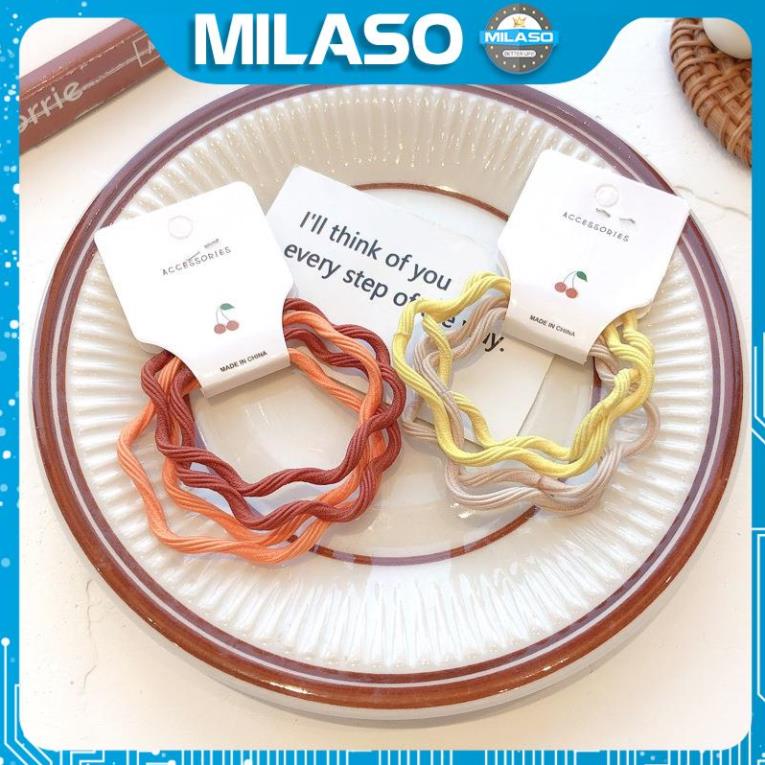 Dây buộc tóc MILASO dây chun buộc tóc nhiều màu phong cách Hàn Quốc họa tiết lượn sóng cá tính FAH-001332