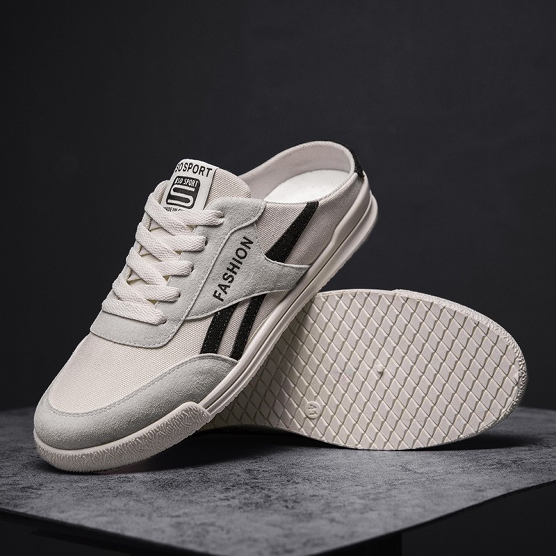 Dép lười bít mũi không gót bằng vải canvas hợp thời trang dễ phối đồ cho nam | BigBuy360 - bigbuy360.vn