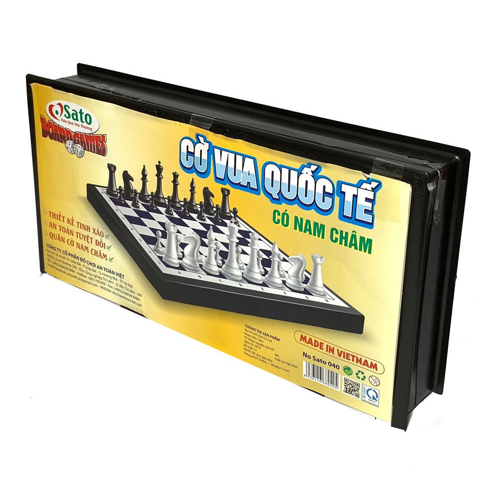 Bộ Cờ Vua Quốc Tế Có Nam Châm Và Hộp Đựng Sato 31x31Cm Tặng Xếp Hình Tangram