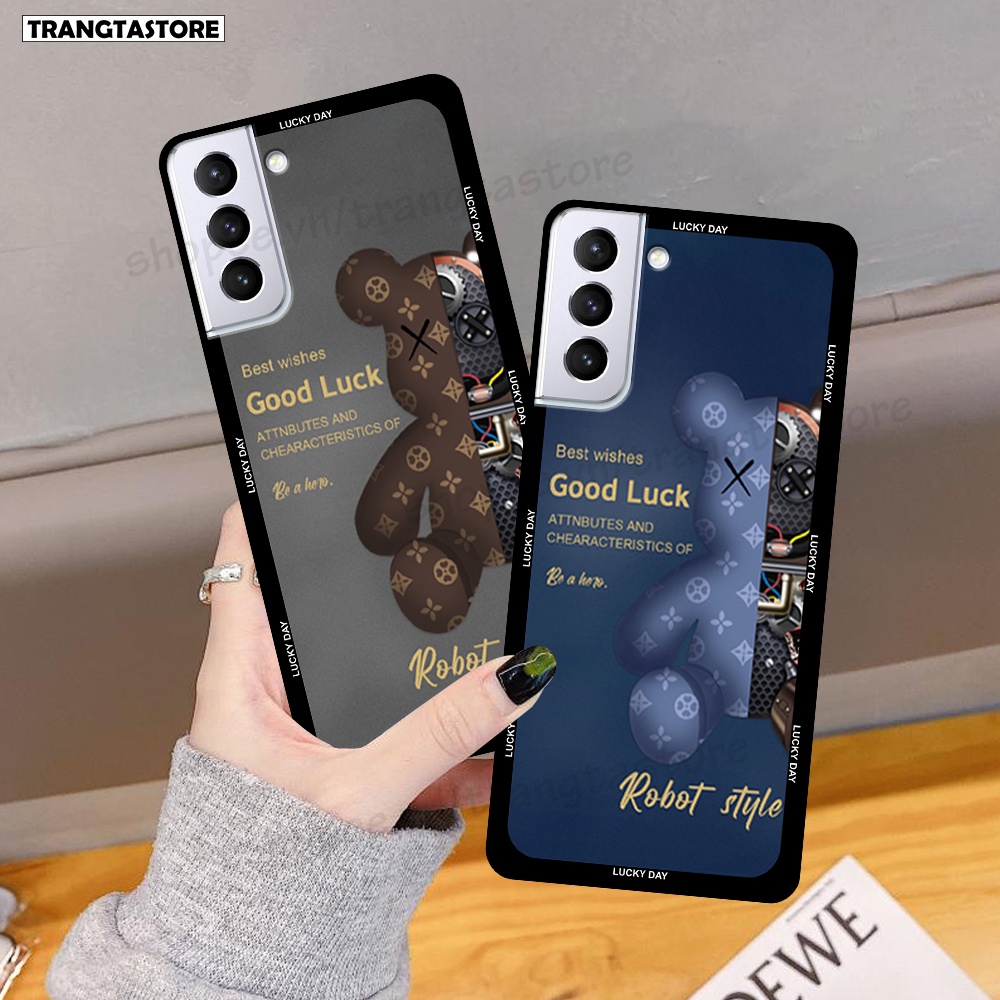 Ốp lưng Samsung S21 5G / S21 Plus 5G / S21+ 5G / S21 Ultra 5G / S21 FE 5G in hình gấu Bearbrick,Mountain,xanh,đen,đỏ giá