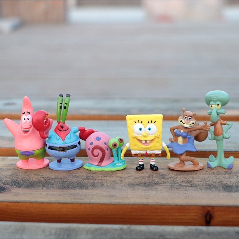Set 6 Mô Hình Nhân Vật Phim Hoạt Hình SpongeBob
