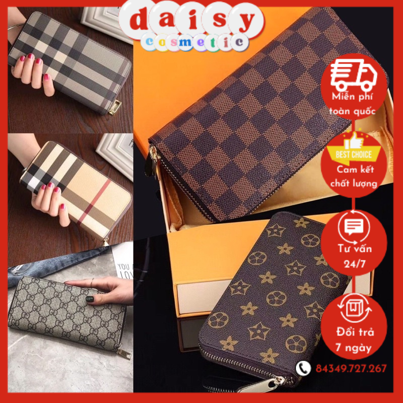 Ví dài cầm tay kẻ caro