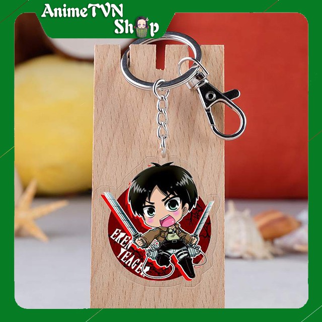 Móc khoá Mica dây xịn anime Attack on Titan (Shingeki no Kyojin) (Mẫu 2 Bảng tên) - Nhựa Cứng Acrylic In 2 mặt sắc nét