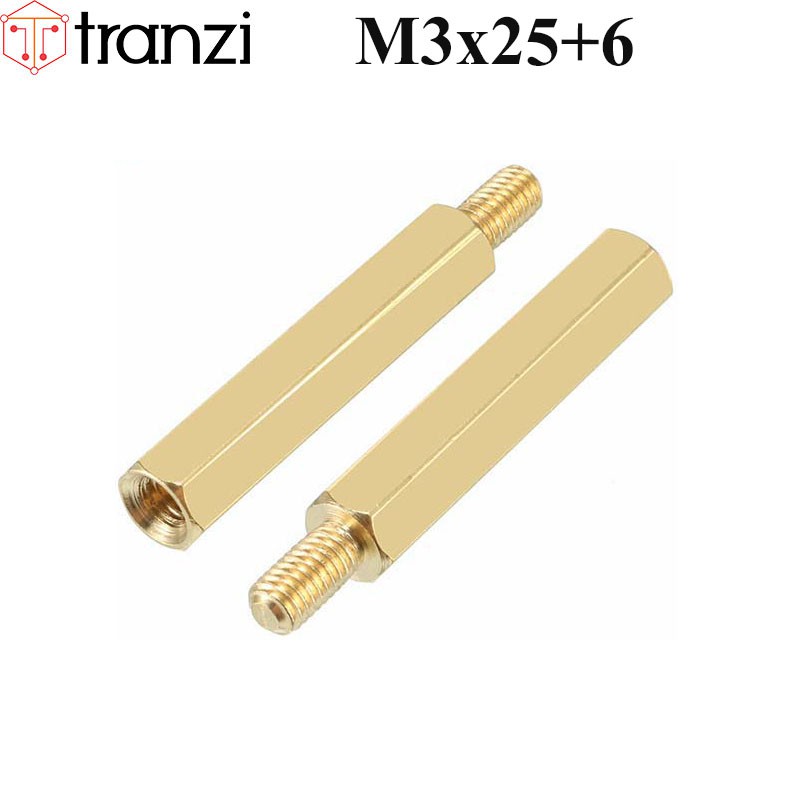 Trụ vít lục giác đực cái đồng M3x25+6 - túi 10 cái
