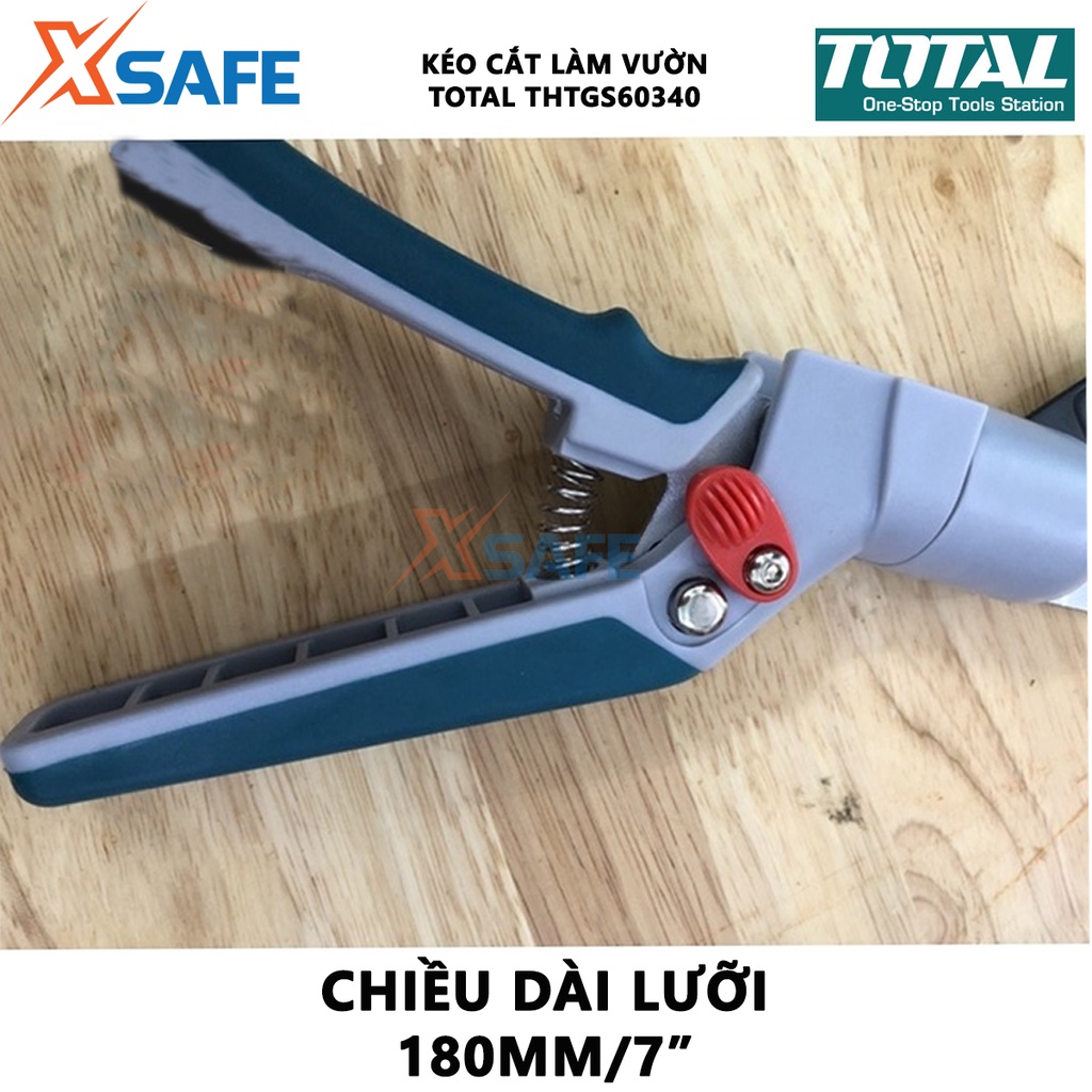 Kéo cắt cỏ 340mm TOTAL THTGS60340 Kích thước lưỡi 7 &quot;/ 180mm, chịu nhiệt với lớp phủ chống dính, tay cầm ABS chắc chắn