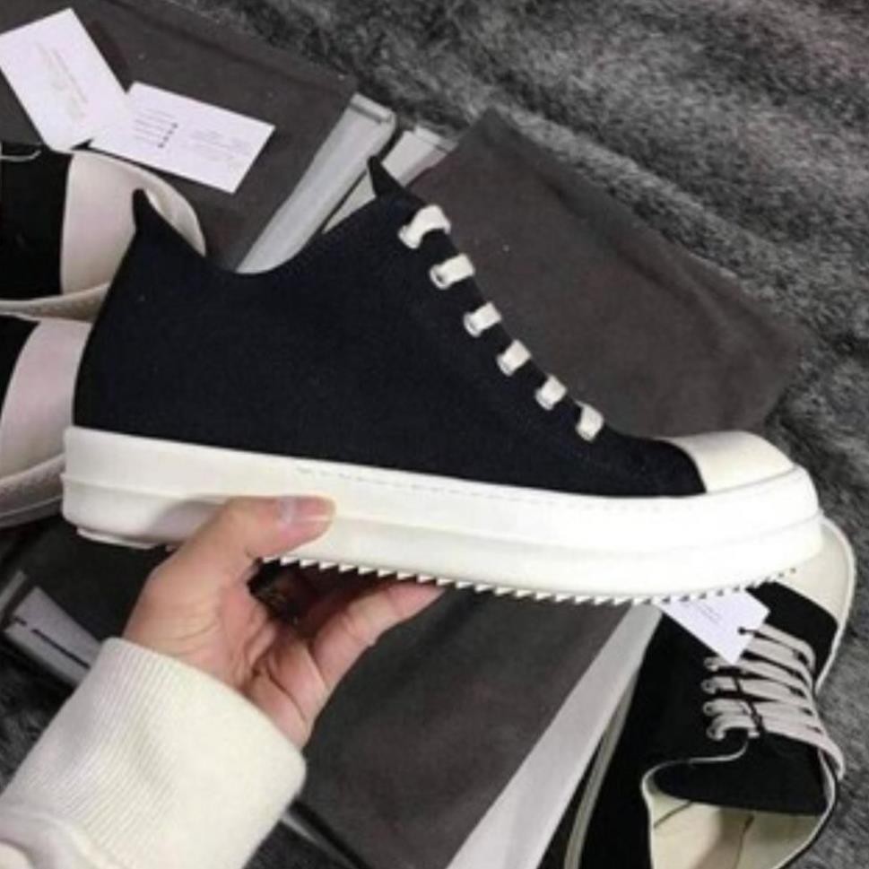 Giày Rick Owen - Giày Sneacker Buộc Dây Cổ Thấp Hàn Quốc Đế Thơm Vani