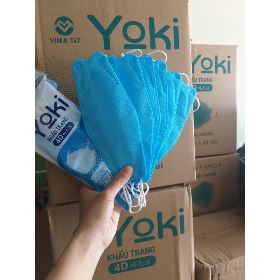 Khẩu trang 4D Yuki (1 bịch 6 chiếc) - 4 lớp kháng khuẩn HÀNG CÔNG TY