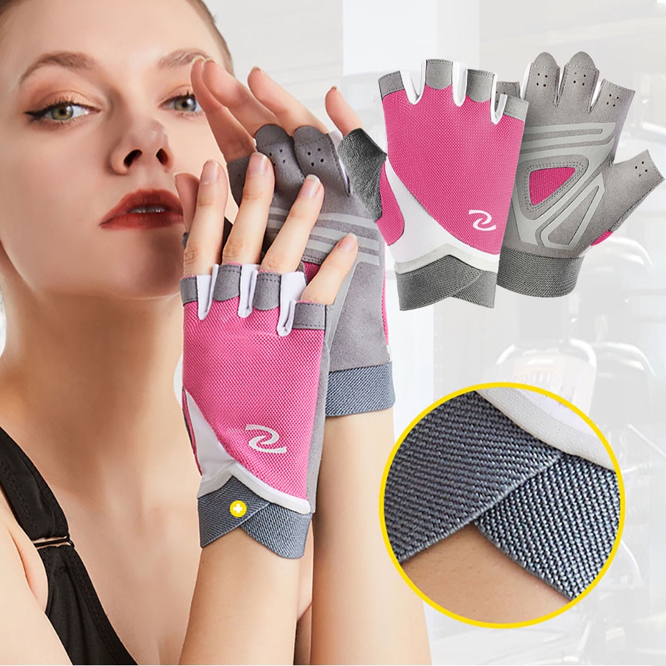 Mới Đôi găng tay thể thao nửa ngón chống trượt chống mài mòn luyện tập thể hình