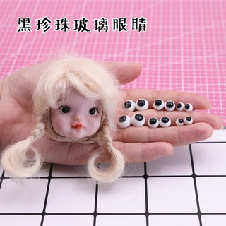 Soft pottery head black pearl eyes 6 points 8 points bjd clay head ob11 doll eyes baby glass eyes