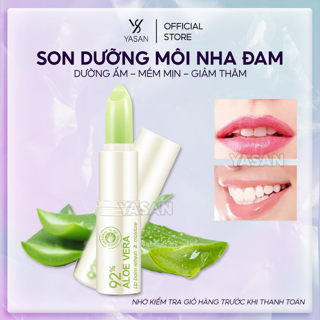 Son dưỡng môi chiết suất nha đam cam đỏ mềm mịn giảm thâm môi son dưỡng môi nội địa Trung Yasan