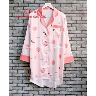 D861 đầm sơ mi lụa họa tiết cao cấp.