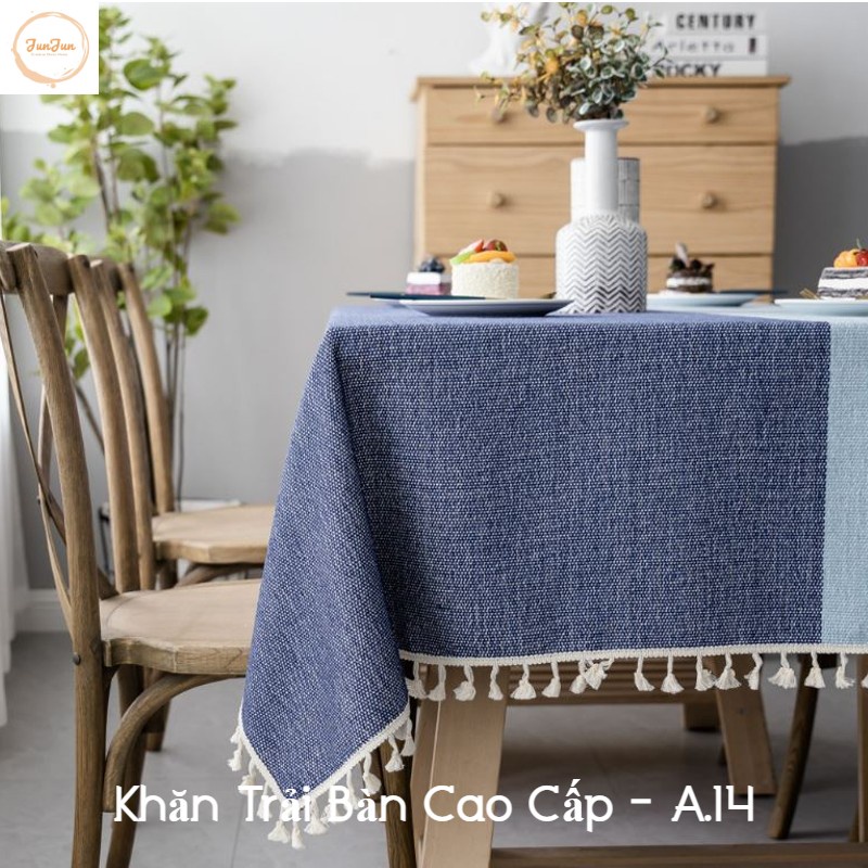 [XẢ] K21_Khăn trải bàn Cao Cấp có tua hình vuông/chữ nhật chất liệu cotton 100% Phong cách Bắc Âu