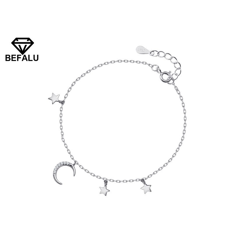 Lắc Tay Nữ Bạc 925 Hình Mặt Trăng Và Ngôi Sao BEFALU - LT12