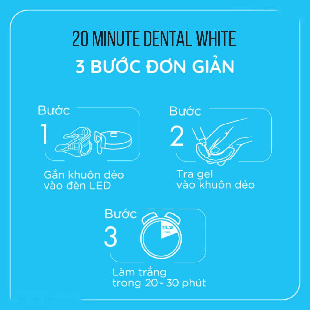 Máy làm trắng răng tại nhà chăm sóc răng miệng, làm trắng răng rõ rệt chỉ sau 20 phút