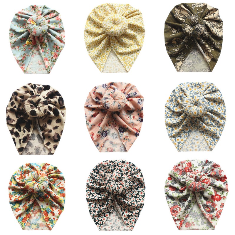 Mũ Turban Thắt Nút Họa Tiết Da Báo / Hoa Cổ Điển Dễ Thương Dành Cho Bé Sơ Sinh