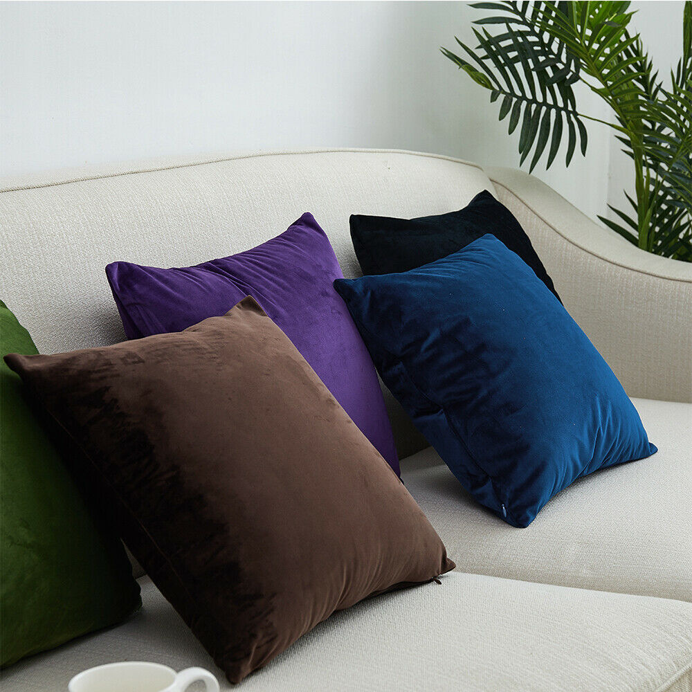 Custom size 30x50 40x40 45x45 50x50 60x60 cm Colorful Plain Velvet Soft Cushion Cover Square Throw Pillow Case Home Sofa Room Car Office Chair Decor