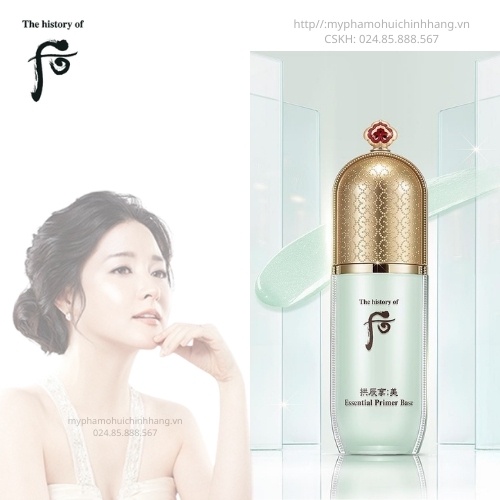 Kem Lót Trang Điểm Whoo GongJinHyang Mi Essential Primer Base mini 8ml che khuyết điểm, hiệu chỉnh sắc da nâng tone