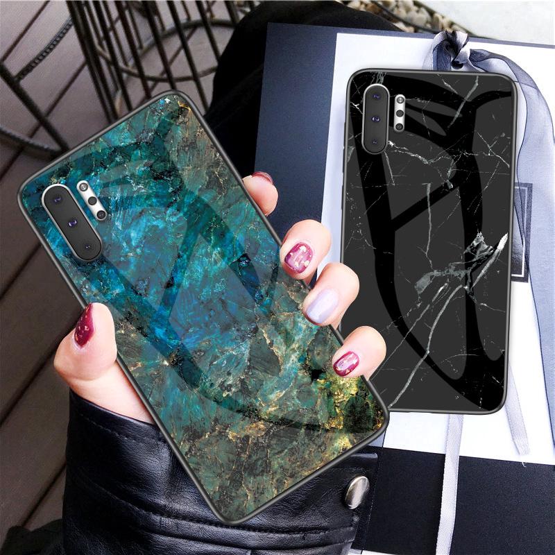 For samsung galaxy note 10 plus note10 plus note10+ 5g marble tempered glass case fashion
