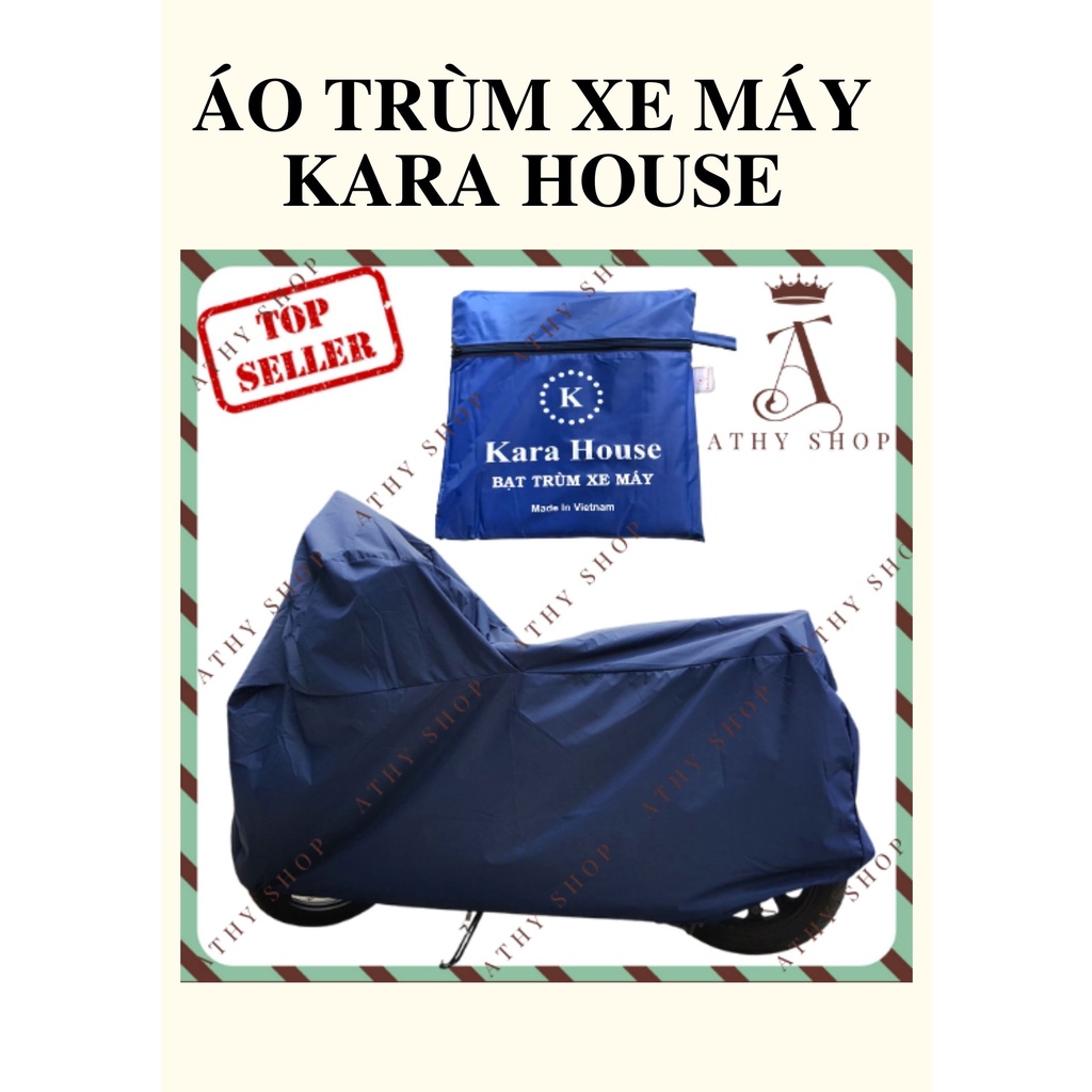 BẠT PHỦ XE MÁY VẢI DÙ DÀY CAO CẤP KARA HOUSE công dụng che nắng mưa bụi rất tốt áo trùm xe mô tô chống xước