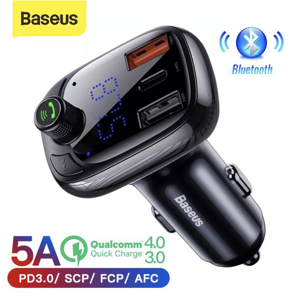 Tẩu Sạc Baseus Bluetooth 5.0 Tốc Độ Nhanh 3.0 Cho Xe Hơi