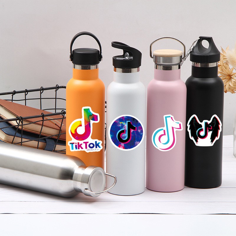 Set 30 Sticker logo Tik tok đẹp để trang trí mũ bảo hiểm, xe, tủ lạnh, tivi, laptop điện thoại đẹp chất