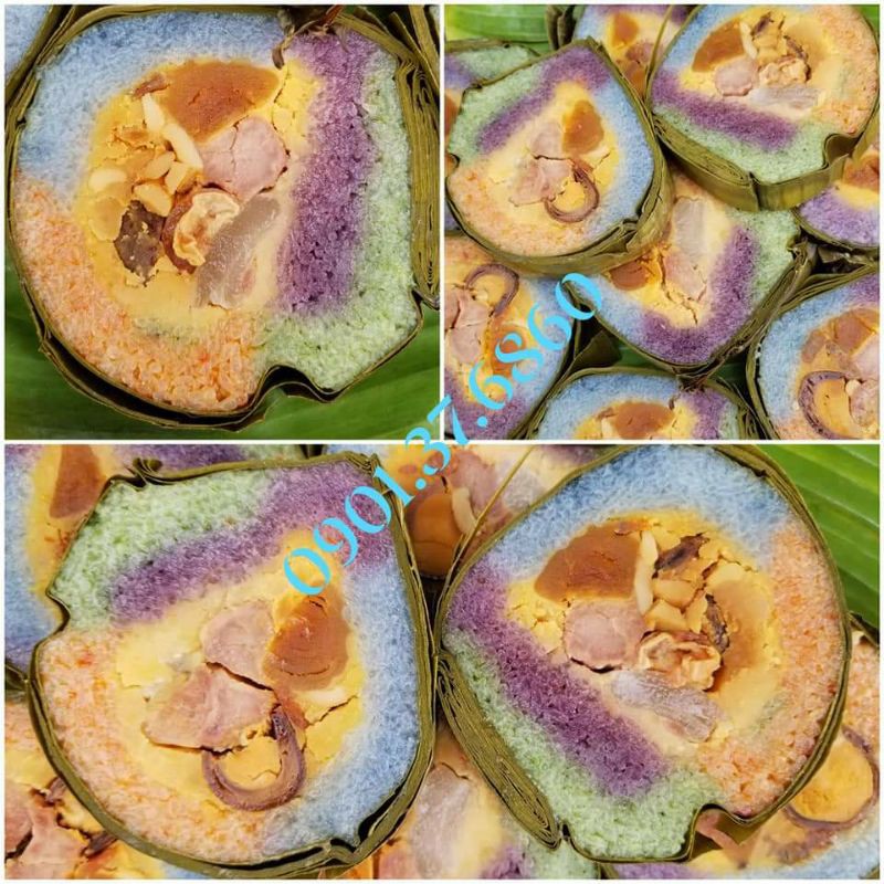 BÁNH TÉT TRÀ CUÔN BÁT BỬU - TỨ QUÝ  ĐÒN 1.4KG