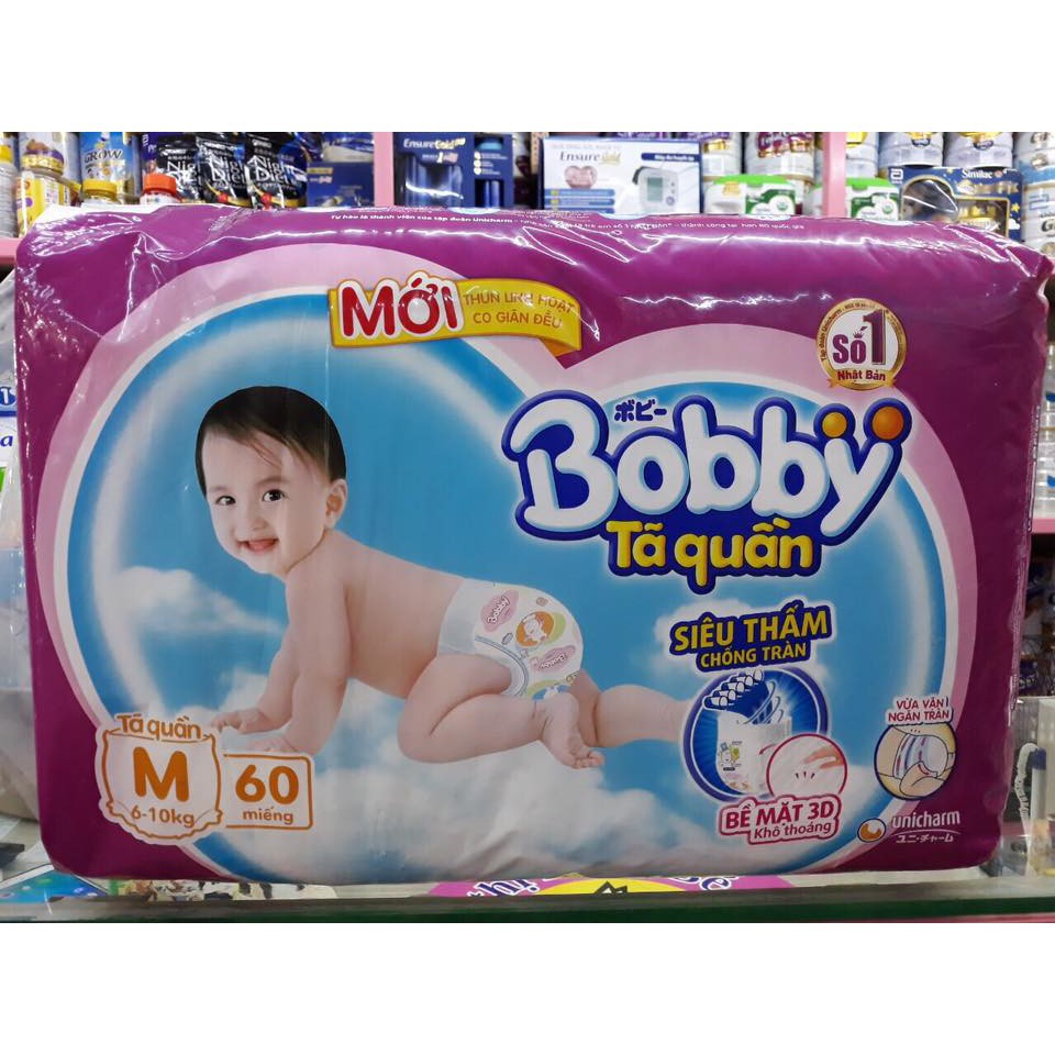 Bỉm quần bobby M 60 miếng [Chính hãng]
