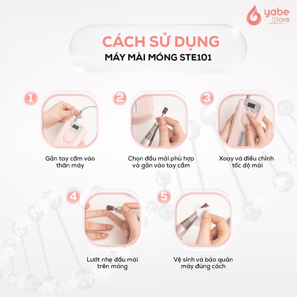 Máy Mài Móng Tích Điện Cầm Tay STE101 YABE Chính hãng Chuyên Dụng Trong Nghành Làm Nail YB001