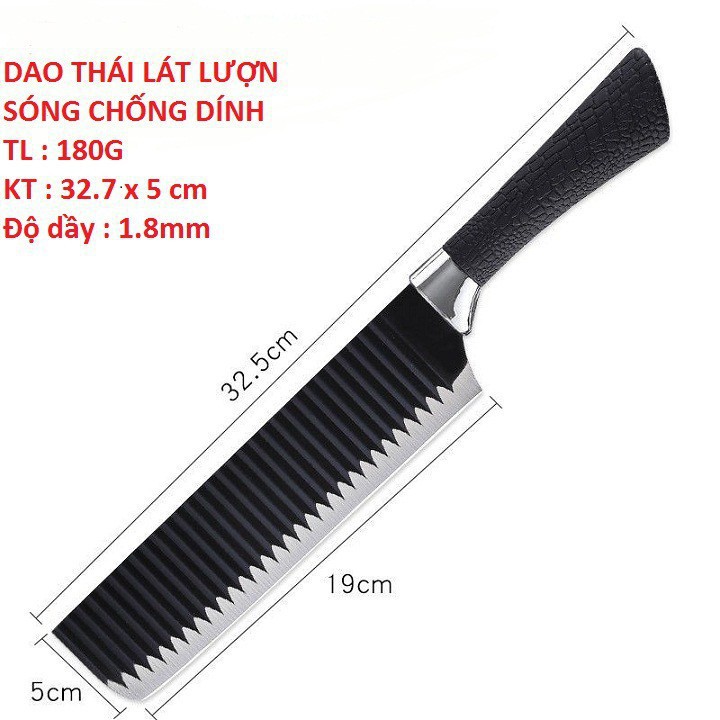 Dao Nhật Lượn Sóng Chống Dính JIE LAN SHI Thái Thị Đông Lạnh Siêu Nhanh - Bảo Hành 6 Tháng