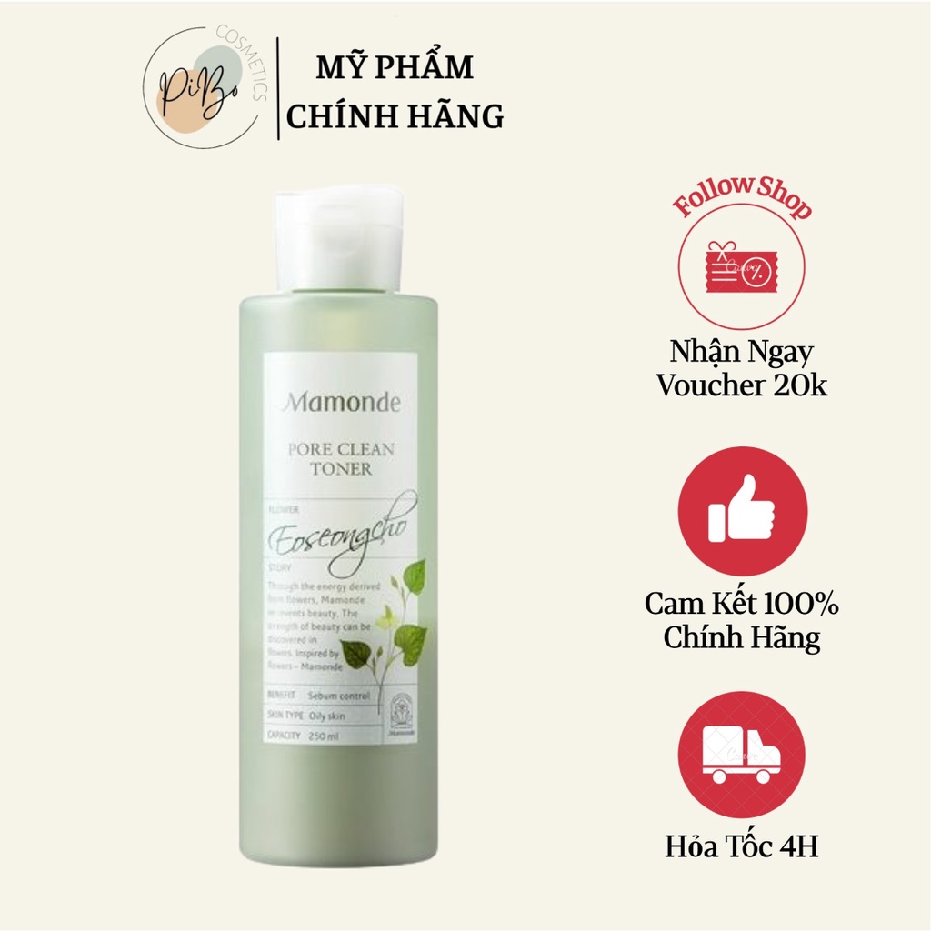 Nước Hoa Hồng Mamonde Diếp Cá Pore Clean Toner 250ml