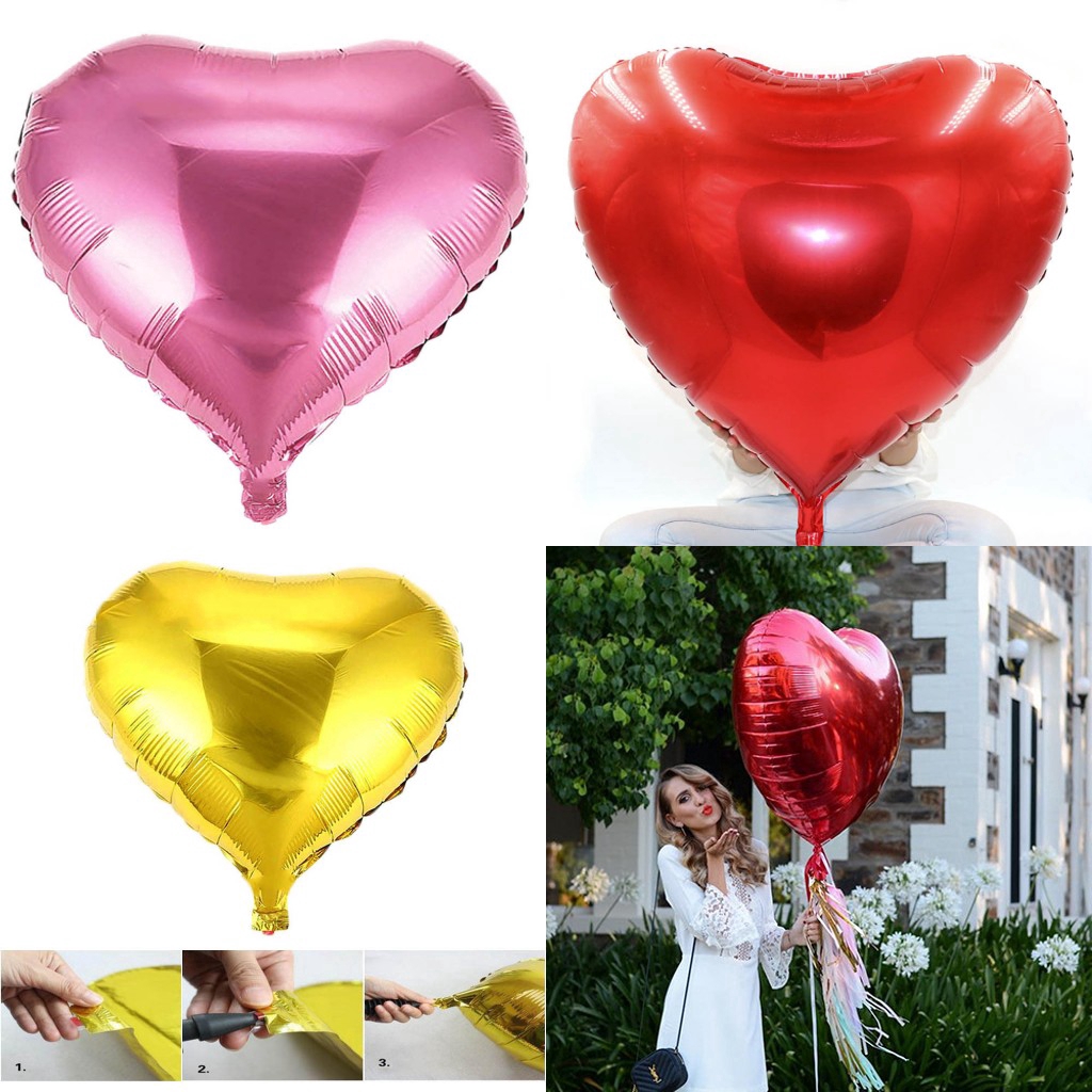 Bong bóng trái tim kích thước 75cm dùng trong trang trí tiệc cưới tiệc sinh nhật tùy chọn màu sắc