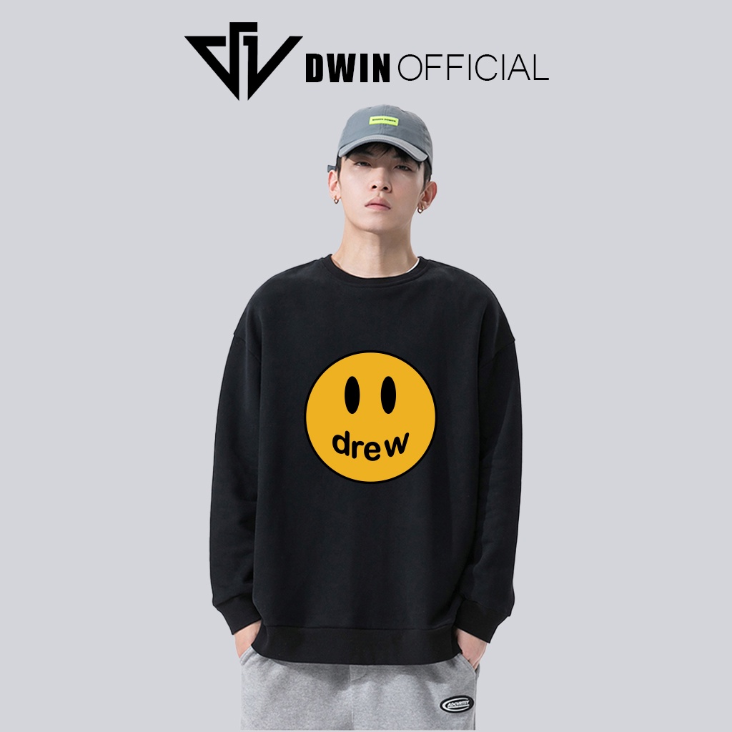 Áo sweater nỉ Drew unisex DWIN basic nam nữ form rộng oversize local brand SP00096