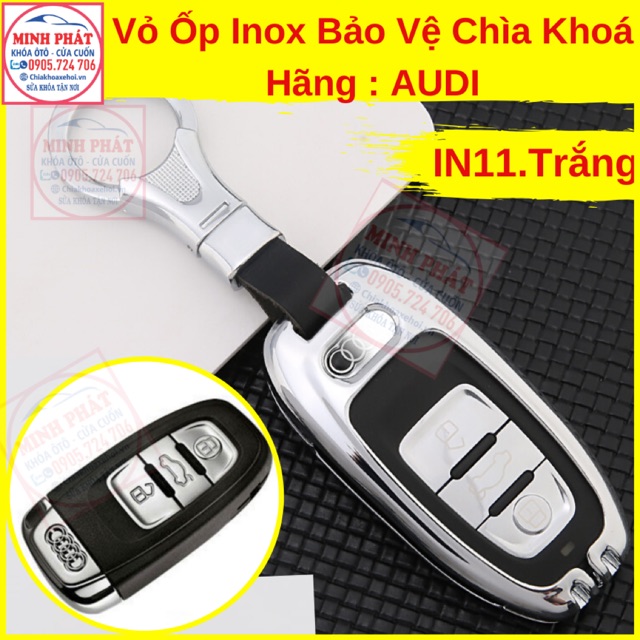 Vỏ Ốp Inox Bảo Vệ Chìa Khoá xe Ô Tô Audi