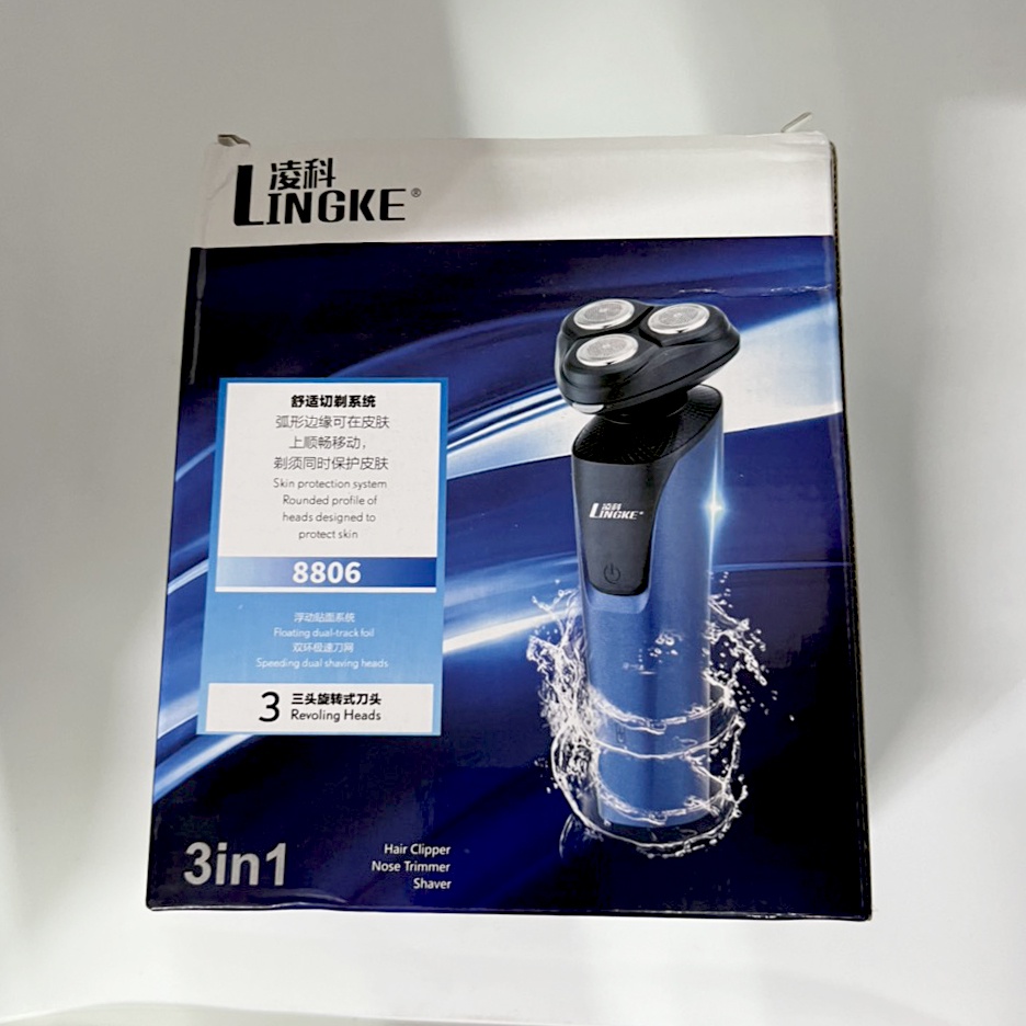 Máy Cạo Râu Đa Năng Lingke 4D 3Trong 1 Cao Cấp - Cạo Râu, Tỉa Lông Mũi, Tông Đơ, Rửa Mặt - Bảo Hành 6 Tháng