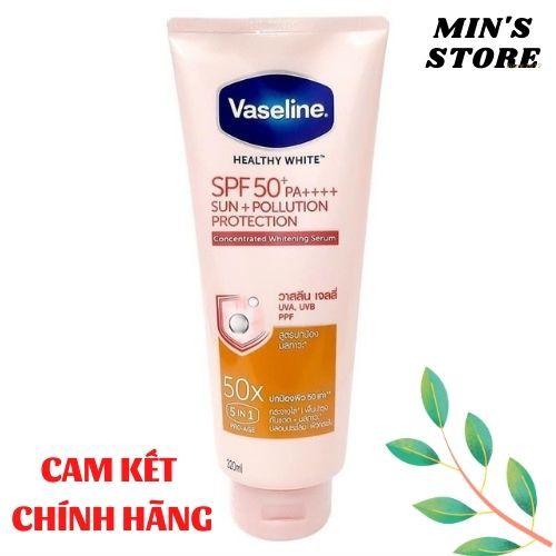 [Mã COSMEK1508 giảm 25K đơn 99K ]Sữa dưỡng thể trắng da vaseline 50X chính hãng 320ml bật tone gấp 3 lần