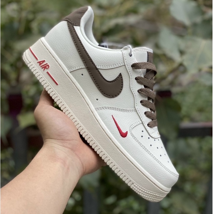 Giày Thể Thao Nam Nữ, Giày_Nike Trắng vệt nâu Air Force 1 Hàng Đẹp Full Box Bill hót nhất cho nam nữ giày à1 nam 2022
