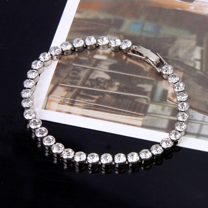 Vòng tay đính đá zircon lấp lánh thời trang cho nữ