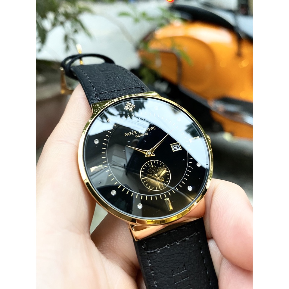 Đồng Hồ NAM pa.tek p018 Chống Xước, Chống Nước - TẶNG 1 Vòng Đá tỳ Hưu + 2 pin AG4